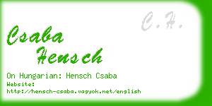 csaba hensch business card